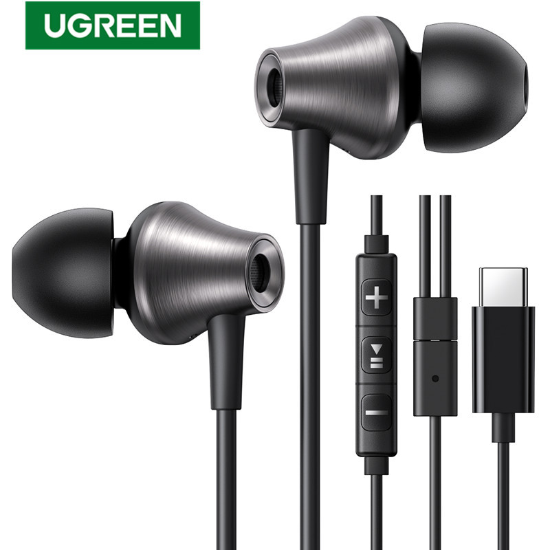  UGREEN 3.5mm USB Type C Wired Earbuds with Microphone, Wired Earphones in Ear Headphones HiFi Stereo,For Most with 3.5mm Jack 