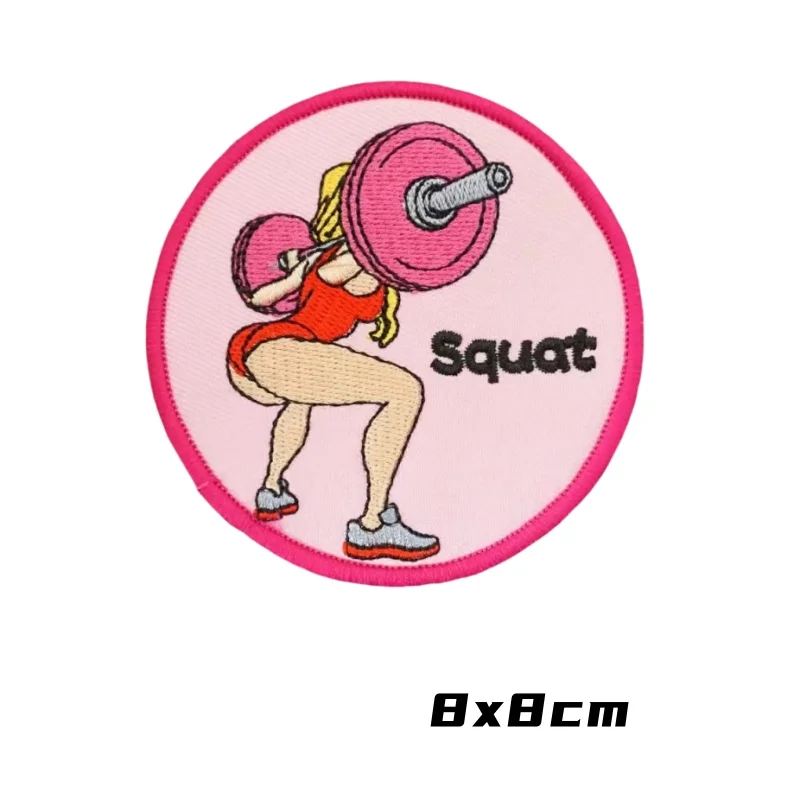 No Pain No Gain Badge Fitness Sports Embroidered Hook&Loop Patches Weightlifting Panda Morale Badge Tactical Backpack Sticker