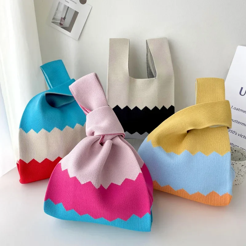 

Bag Lady Dongdaemun Niche Design Checkerboard Everything Fashion Travel Woven Tote Bag Hand Bag