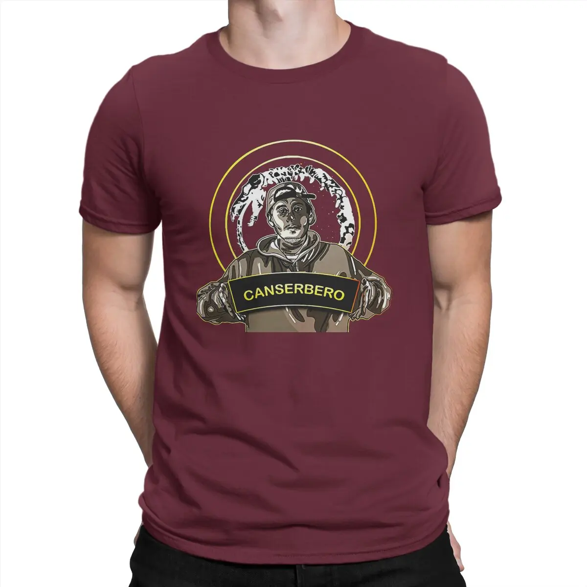 thumbnail image 1 of Camiseta Canserbero para hombre, estilo hip hop, individualidad americana, ropa urbana, nueva tendencia, 1 of 7