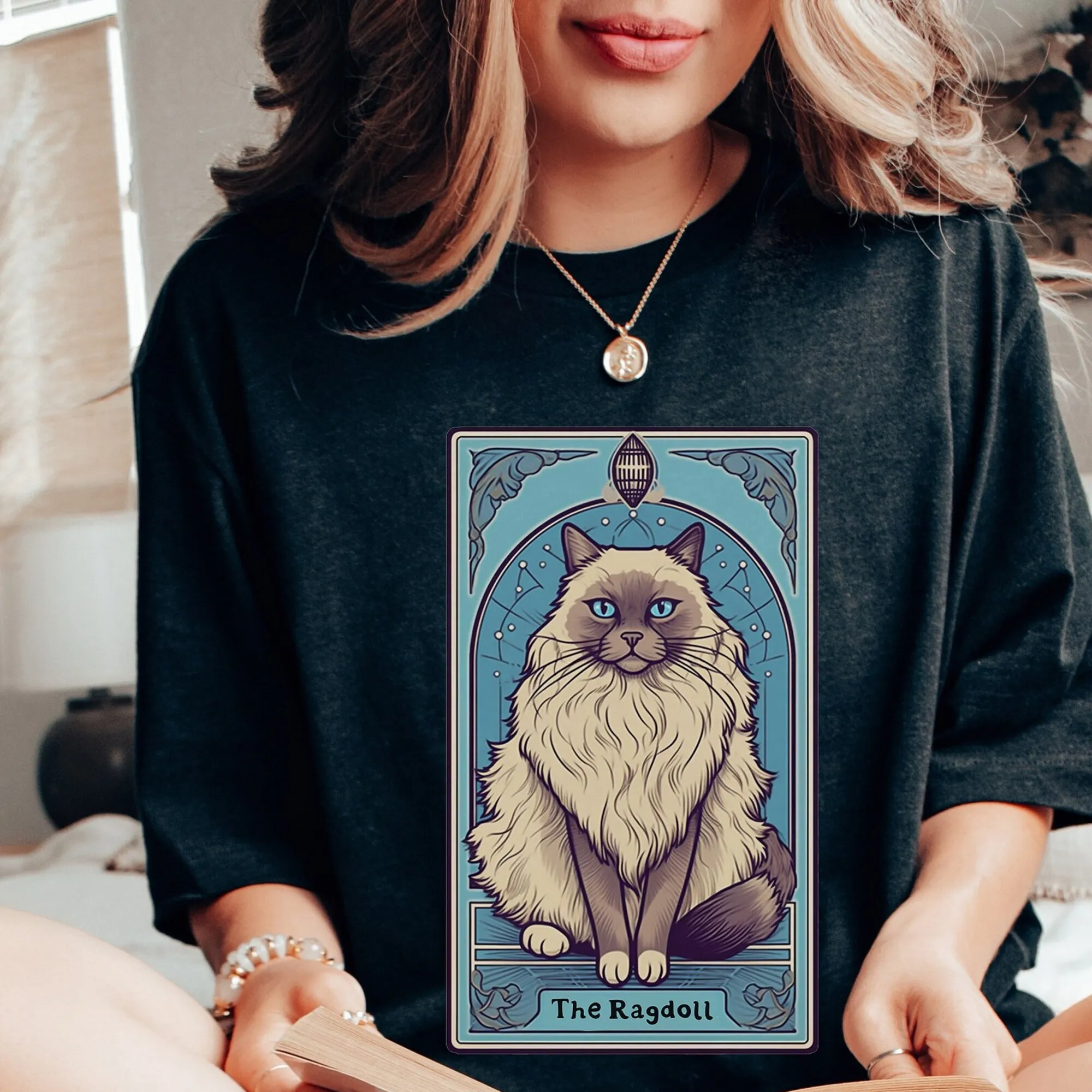 The Ragdoll Cat T Shirt Mom Tarot Card Per Maniche Lunghe O Corte