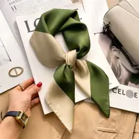 Luxury 2024 Plaid Print Square Silk Scarf for Women Hijab Hair Bands 70cm Neckerchief Female Satin Shawl Ribbon Headband 2