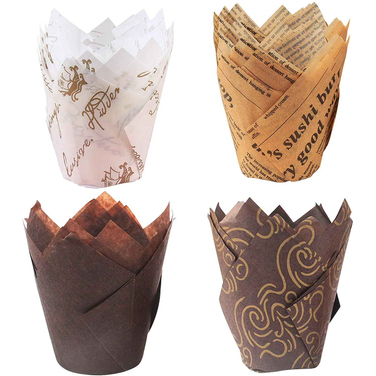 

Cupcake Molds 200 Pieces Tulip Baking Cups Muffin Cups Cupcake Liners Muffin Cases for Birthday Shower Party