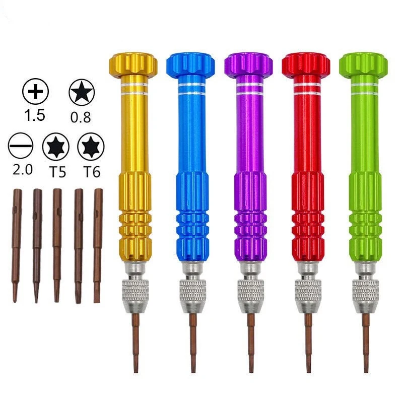 

Mini Screwdriver Screw driver for iPhone DIY Mobile Phone Open Repair Tools Kit 5 in 1 Aluminum Alloy Mini Screwdriver Tools