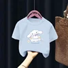 2024 Kids T-shirt cartoon printed graffiti Sanrio Laurel Dog Summer Boys and Girls Sports T-shirt top pants Multi-colored 1