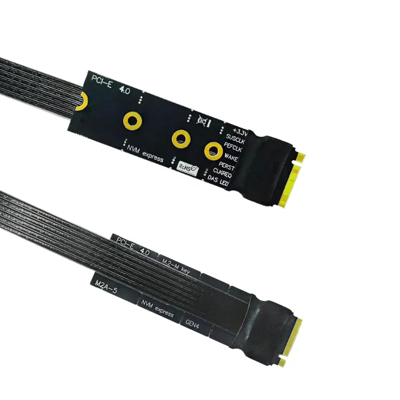 Cabo Adaptador de Extensão de Alta Velocidade M.2 Nvme para Pci-e 4.0 x4 Prateado Blindado Gen4 M-key Extensor Ssd Cabo Sata w - Imagem 3