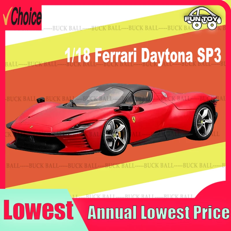 

Bburago Ferrari Daytona SP3 Racing масштаб 1:18 Ferrari литые модели автомобилей из сплава, коллекционные модели автомобилей, игрушечные фигурки для мальчиков, подарки