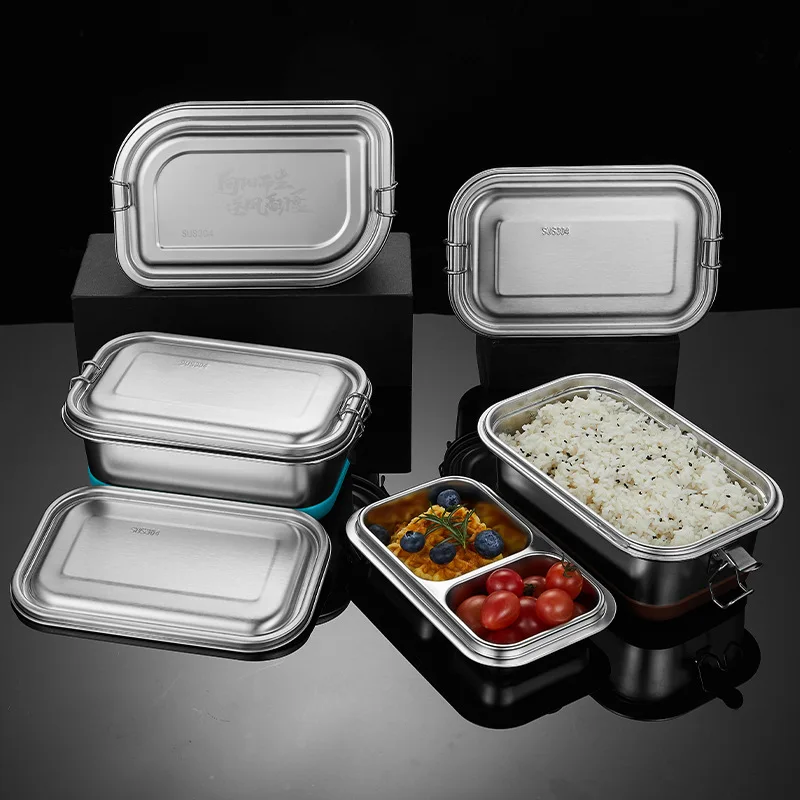 

Stainless steel lunch box, fresh-keeping box, outdoor children's double-layer student lunch box, sealed insulated bento box