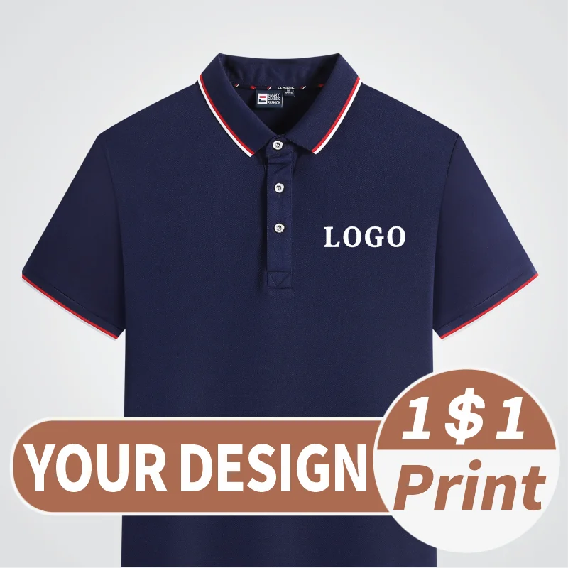 Customized logo for polo shirt with lapel collar Shirt pattern design Leisure short sleeved embroidered emblem Printed DIY luckymarche le match canonball emblem t shirt qutax23361bkx