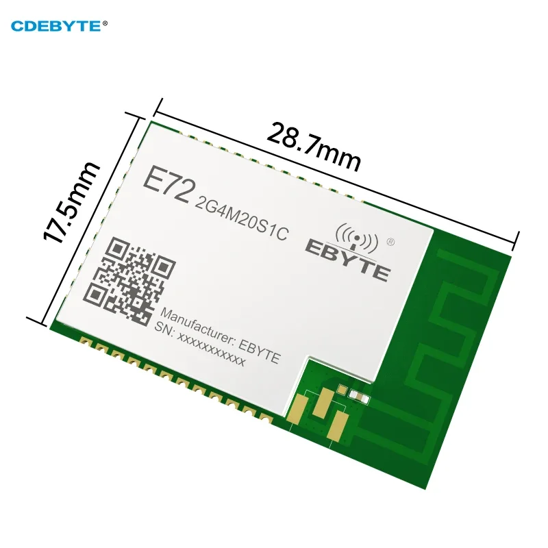 지그비 무선 모듈, CC2674P10, 2.4GHz, 20dBm, CDEBYTE E72-2G4M20S1C BLE SoC 모듈, PCB 안테나 스몰 사이즈 지지대, 멀티 프로토콜