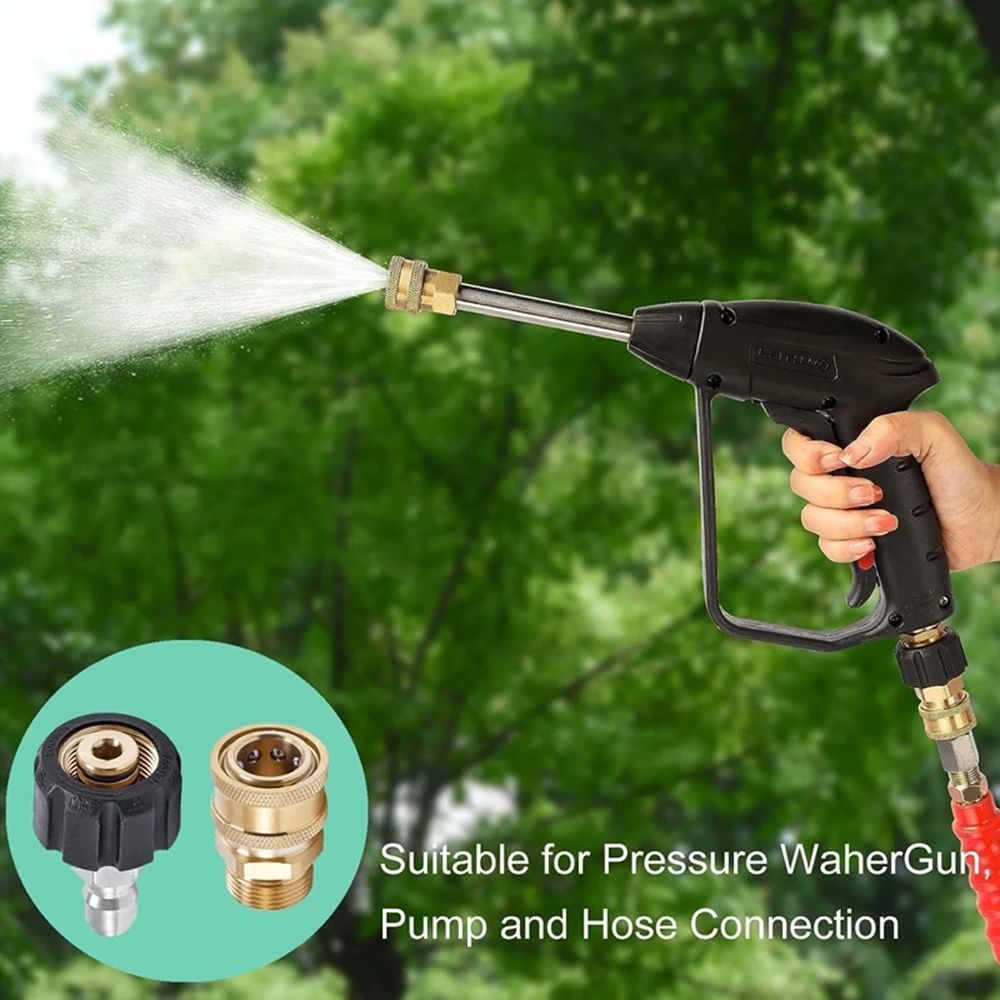 Pressure Washer Couplers M22-14mm Adapter 3/8 1/4 Accessories Quick Connect Set Water Gun Male Sprayer Accessory Hose Connector 6