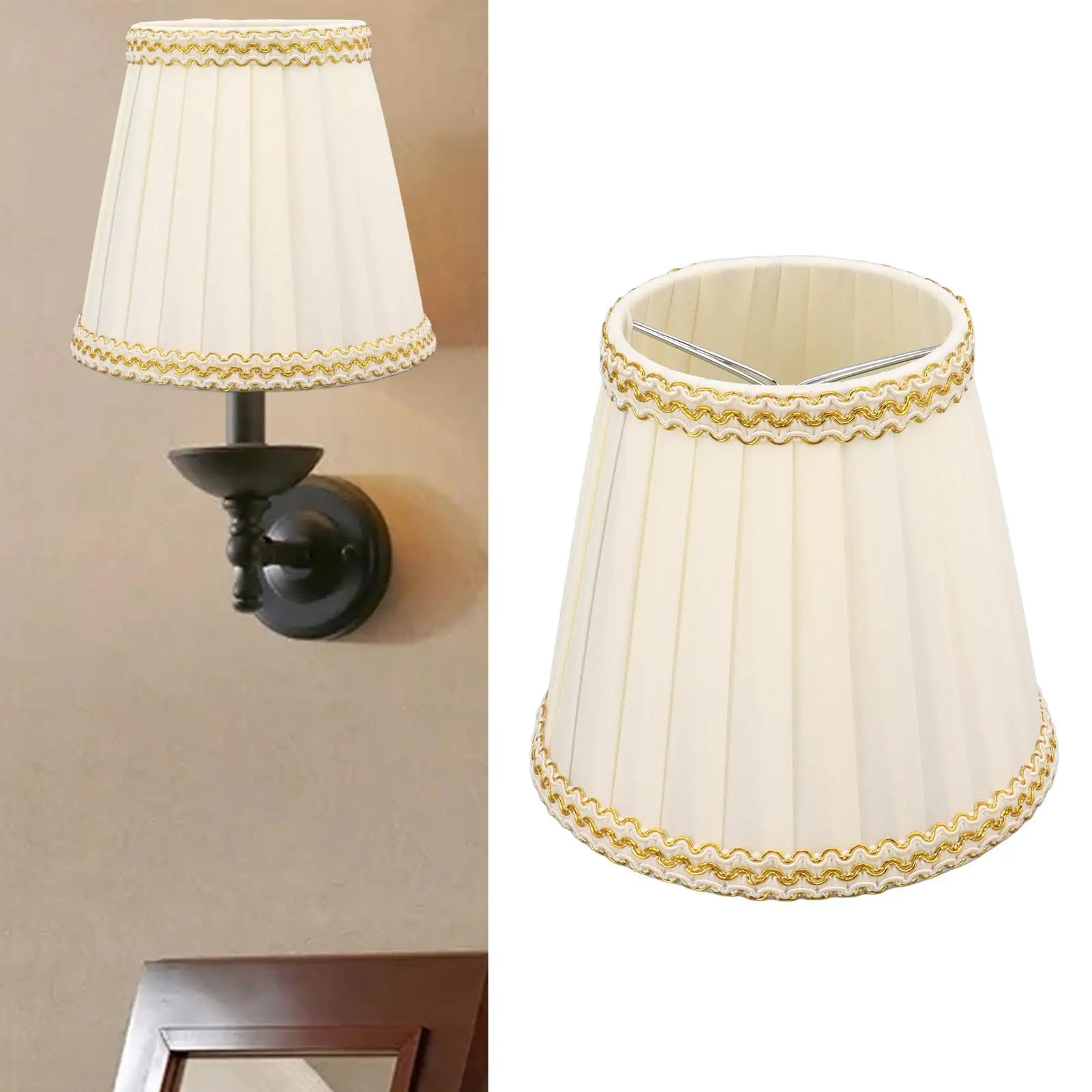 Lightweight Clip-On Lampshade-Non-Dazzling, Easy Install, Silky Cloth, Great Light Transmission for Small Bulbs