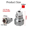 Universal sleeve 3/8 inch 10-19 mm Adjustable Hex universal Socket Torque Ratchet Wrench Head Spanner Sleeve Repair Tool 5