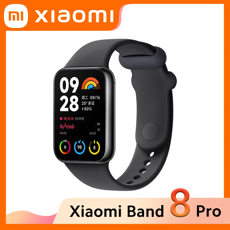 

Xiaomi Mi Band 8 Pro 1.74" 60Hz AMOLED Display 289 mAh Large Battery Blood Oxygen Monitor Breathing Training 150+ Sport Modes