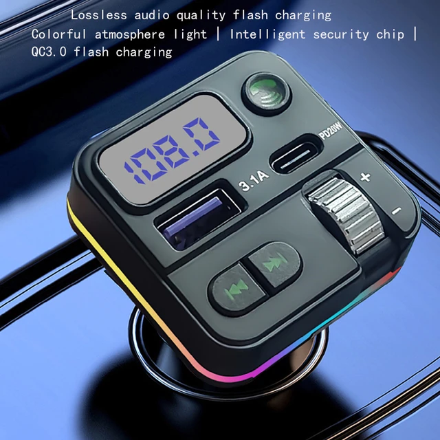 Modulador transmisor Fm Bluetooth para coche, adaptador de llamada manos  libres, cargador auxiliar, reproductor Usb Dual, Mp3, Kit de Audio y  música, accesorios para coche - AliExpress