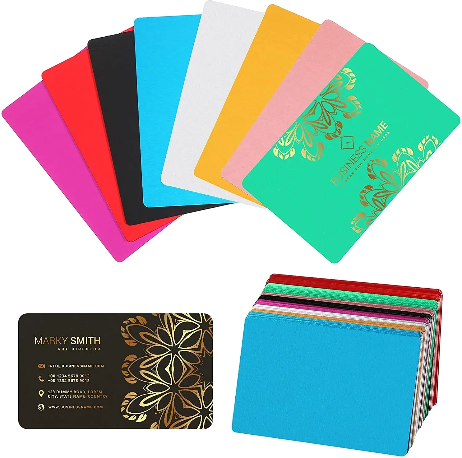 PATIKIL Lot 15 Cartes De Visite Métal Anodisé Or 0,8 Mm – Gravure Laser DIY Premium
