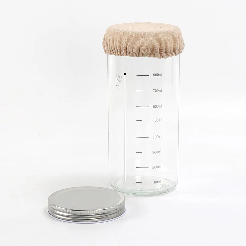 Description Picture 2 of itemBeige glass sealed jar fermentation culture dish cloth cap Baking Fermentation Food Storage