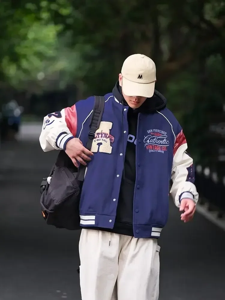 American Baseball Suit Jacket Men's College Harajuku Loose
