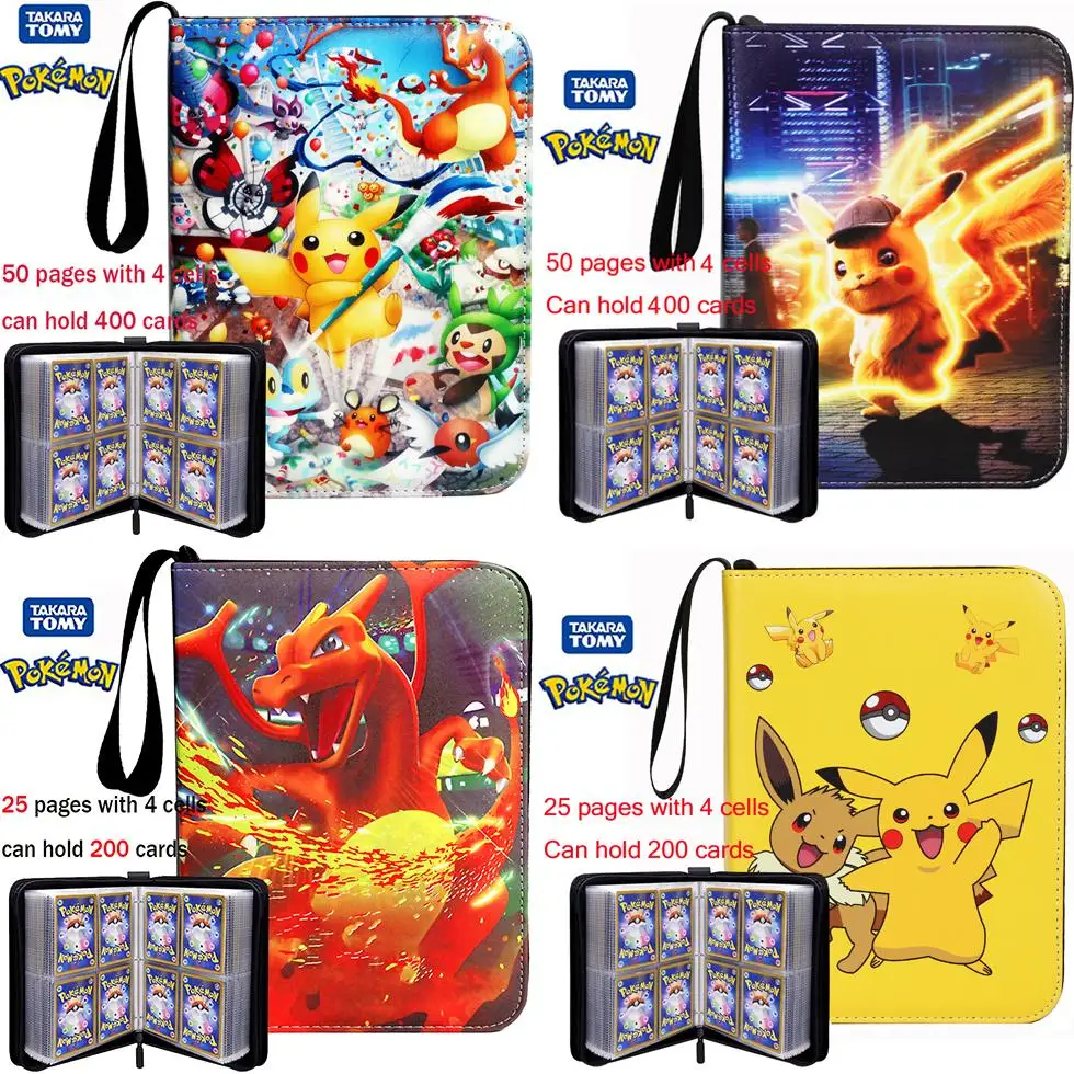 4 Pocket 25/50Pages Pokemon Holder Album Book Toys Playing Game