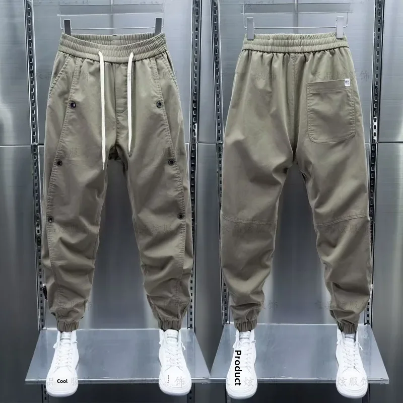 thumbnail image 1 of Pantalones deportivos holgados informales para hombre, estilo cargo 2024, pantalones versátiles de moda para hombres, ropa pública cómoda, 1 of 5