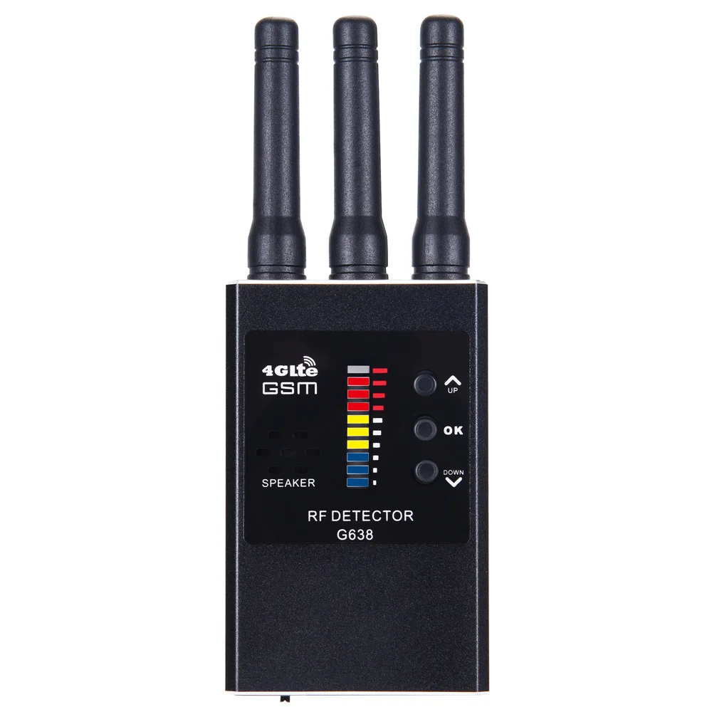 G638 Anti Spy Wireless RF Signal Detector Bug GSM GPS Tracker Hidden Camera Eavesdropping Device Military Professional Version hidden camera detector signal detector