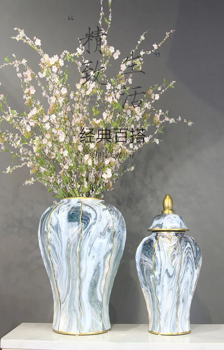 European style gold painted general jar home, foyer, living room, tabletop, dry flower and ceramic decoration 2