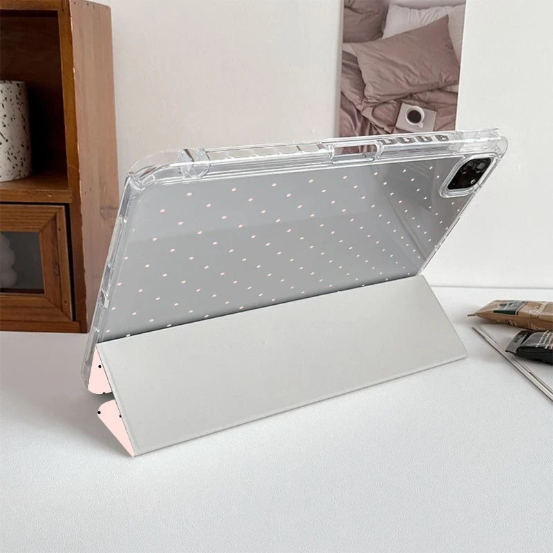 Chic Black Polka Dot Trifold Tablet Case