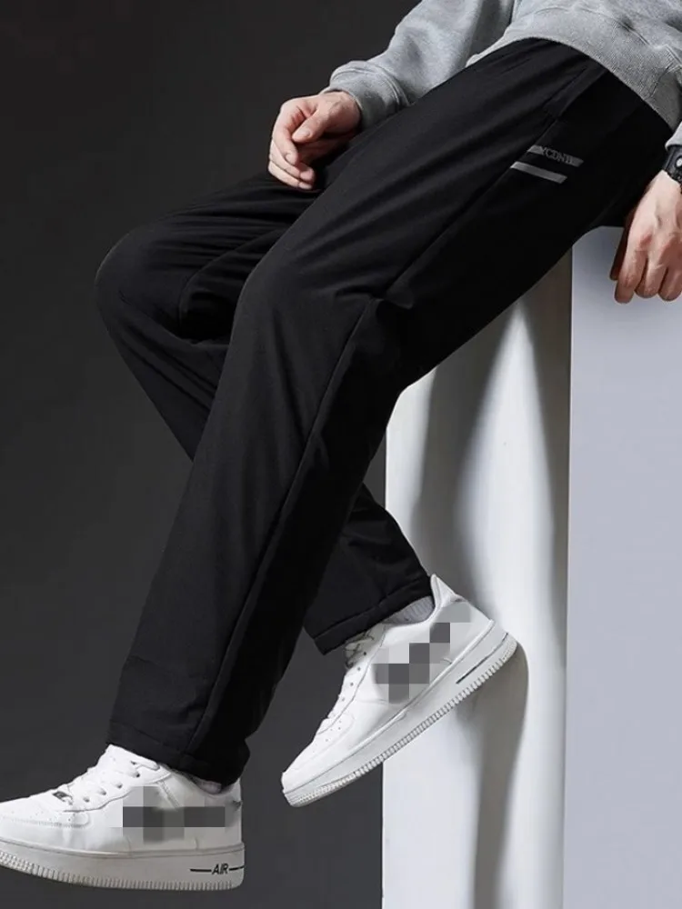 Winter Hiking Pants Mens Loose Fit Warm Fleece Liner Straight Joggers Plus size 7XL Camping Outdoor Trekking Sweatpants Trousers