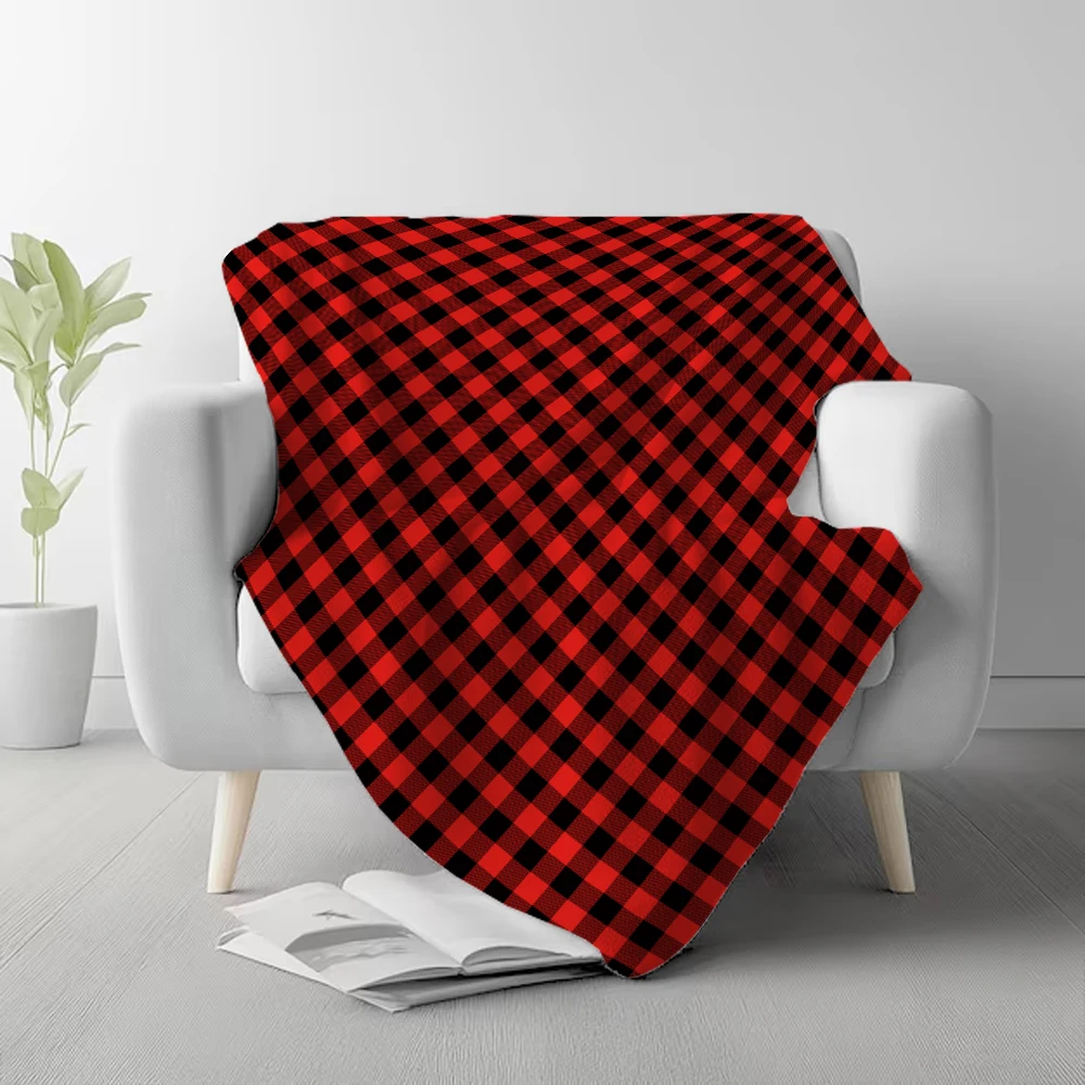 130x150cm Flannel Blanket Queen Size for Couch Sofa BedBuffalo Plaid Decor Green and White Checkered Blanket Soft Lightweight 3