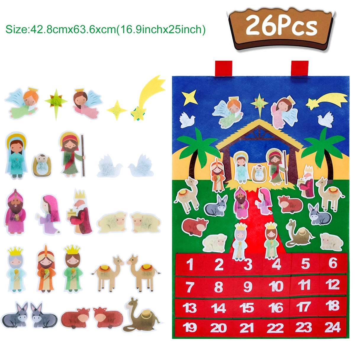 Children's DIY Felt Christmas Tree and Festive Ornaments Set - Holiday Decorations and New Year Gifts