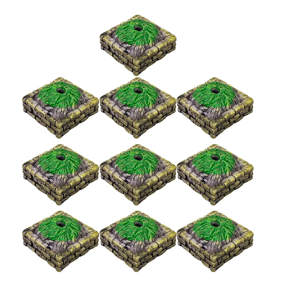 

10 Pcs Tree Altar Base Landscape Decor Sand Table Adornment Miniature Architecture Toy DIY Model Plastic