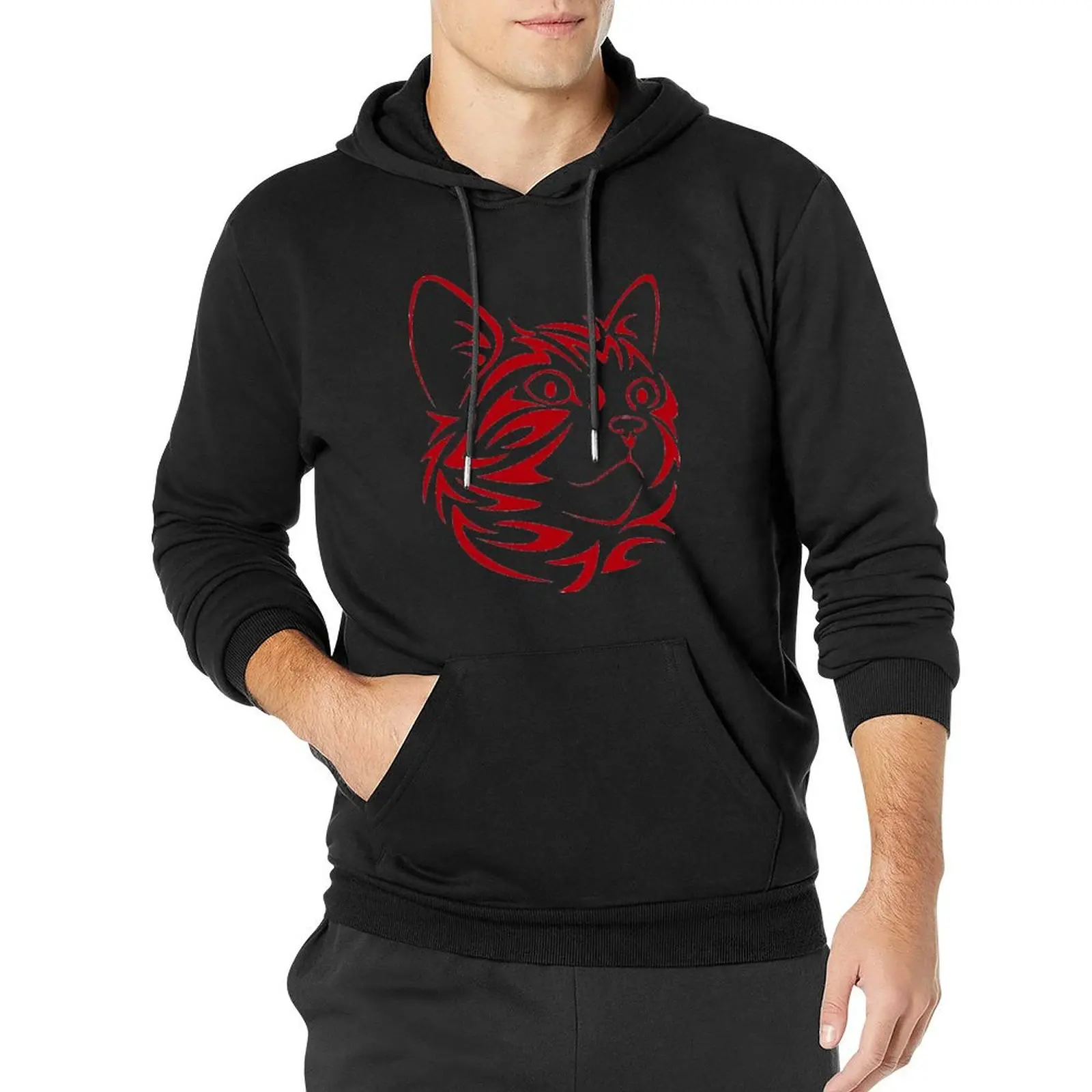 

Cat Face Streetwear Hoodies Autumn Animal Printing Trendy Hoodie Men Oversized Korean Fashion Classic Cotton Hooded Sweatshirts