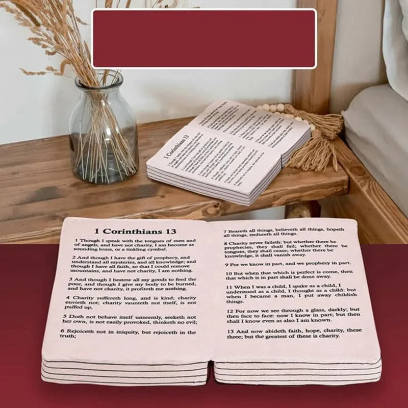 A74E-Cozy Faith Bible Pillow - Plush Book Shape With Bible Verse, Perfect Christian Gift For Kids And Adults 4