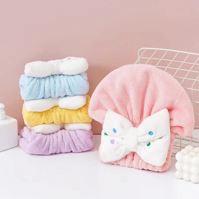 

Magic Coral Fleece Hair Drying Towel Children Super Absorbent Hair Dry Wrap Soft Bath Shower Cap Kids Turban Head Hat Off Colds