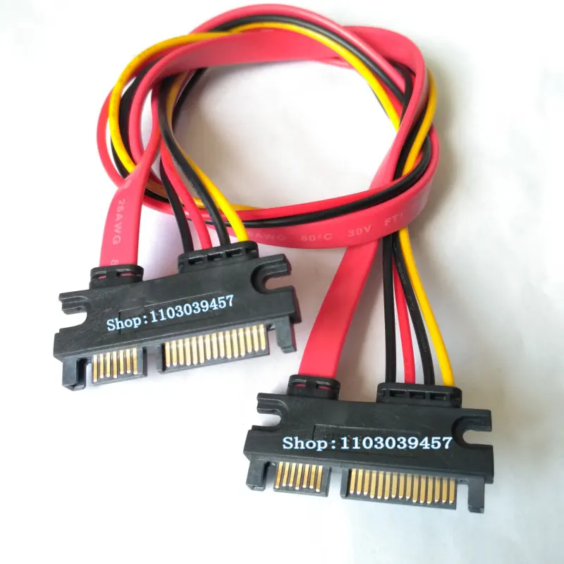 

7P+15P 22Pin Male to Male SATA Cable Line 22P Male to 22Pin Male SATA Line Cable 22Pin Male SATA Data Power Cable Wire Cord Line