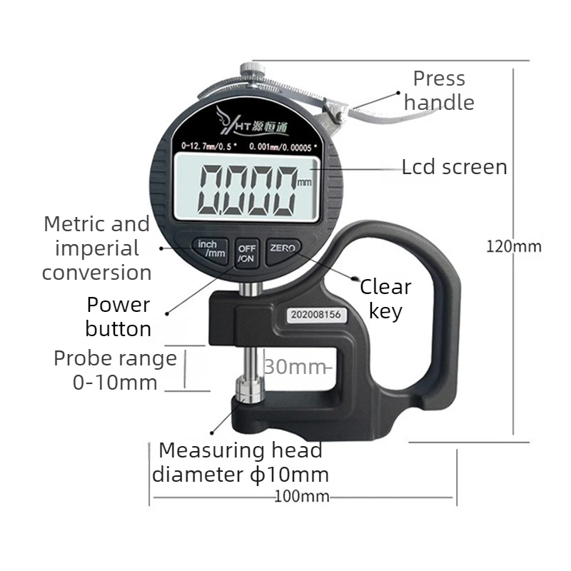 0.01mm / 0.001mm 전자 두께 측정기 디지털 마이크로미터 두께계 12.7mm 25.4mm 측정 테스터 마이크로미터 도구