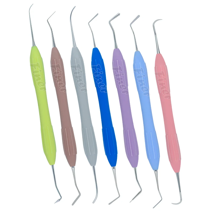 Dental Resin Spatulas 7pcs Composite Resin Filling Spatula Silicone Handle Aesthetic Restoration Kit Resin Knife Spatula Tool