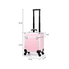 Aluminum Rolling Makeup Train Case, Portable Makeup Organizer Suitcase, Cosmetic Storage Box, Travel Beauty Luggage Trolley Lock 4