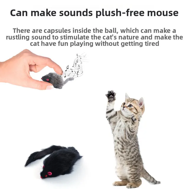 1/3pcs ​​Fluffy Pet Cat Toy Mice with Crinkle Sound Interactive Hunting Play for Kittens Bite Resistant Cat Toys Supplies 2