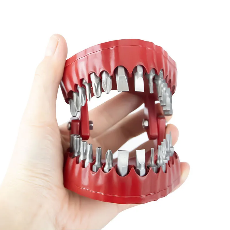 

2023 Denture Drill Bit Holder for Screwdriver Teeth Model Screwdriver Bit With 28 Bits Fits 1/4 Inch Hex Bit Drive Bit Adapter