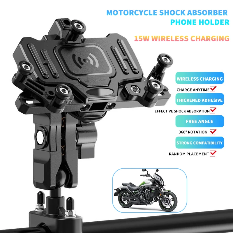 Motorcycle Mobile Phone Holder Wireless Charging For Kawasaki VULCAN/S 650cc W800 Z800 Z900RS Z650RS VERSYS Accesorios Bracket for kawasaki versys 1000 650 650cc motorcycle accessories brake clutch lever 2015 2016 2017 2018 versys 1000 650cc