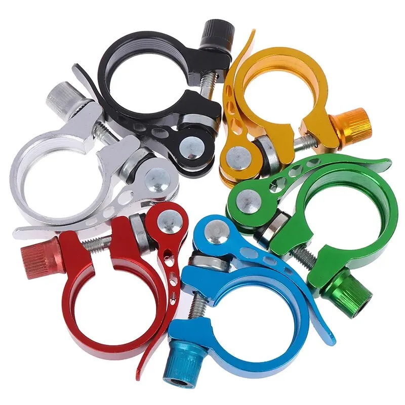 Bike Seatpost Clamp 28.6/31.8/34.9 MTB Rack Locking Clip Quick Release Aluminium
