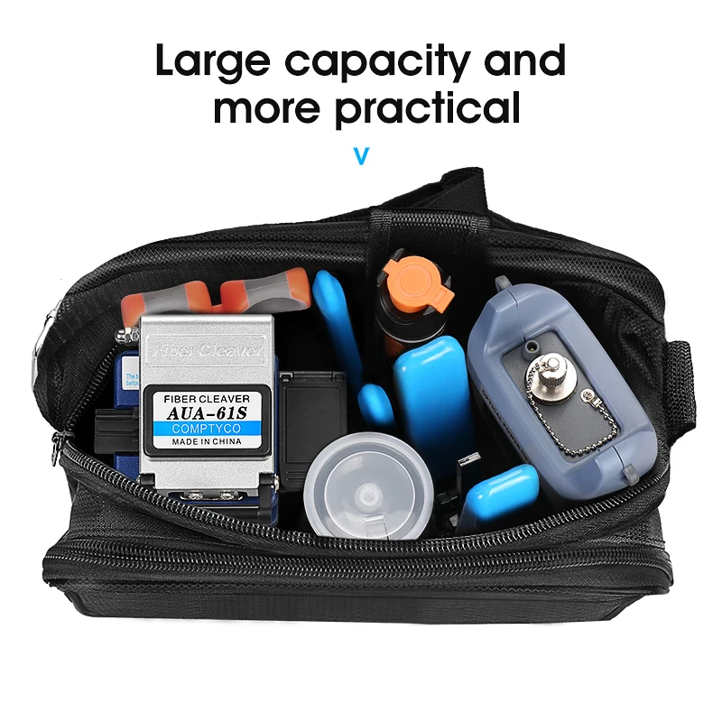 FTTH Fiber Optic Cold Splicing Kit Set 3-Port Nomiller Pliers AUA-61S Cutting Knife Red Light Pen Optical Power Meter