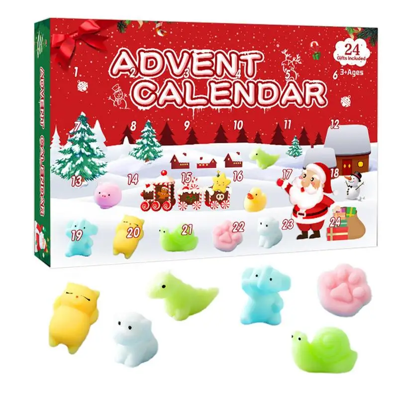 

Christmas Blind Box Animal Pinch Gift Toys Cute Surprise Advent Calendar Christmas Advent Calendar Sensory Toys