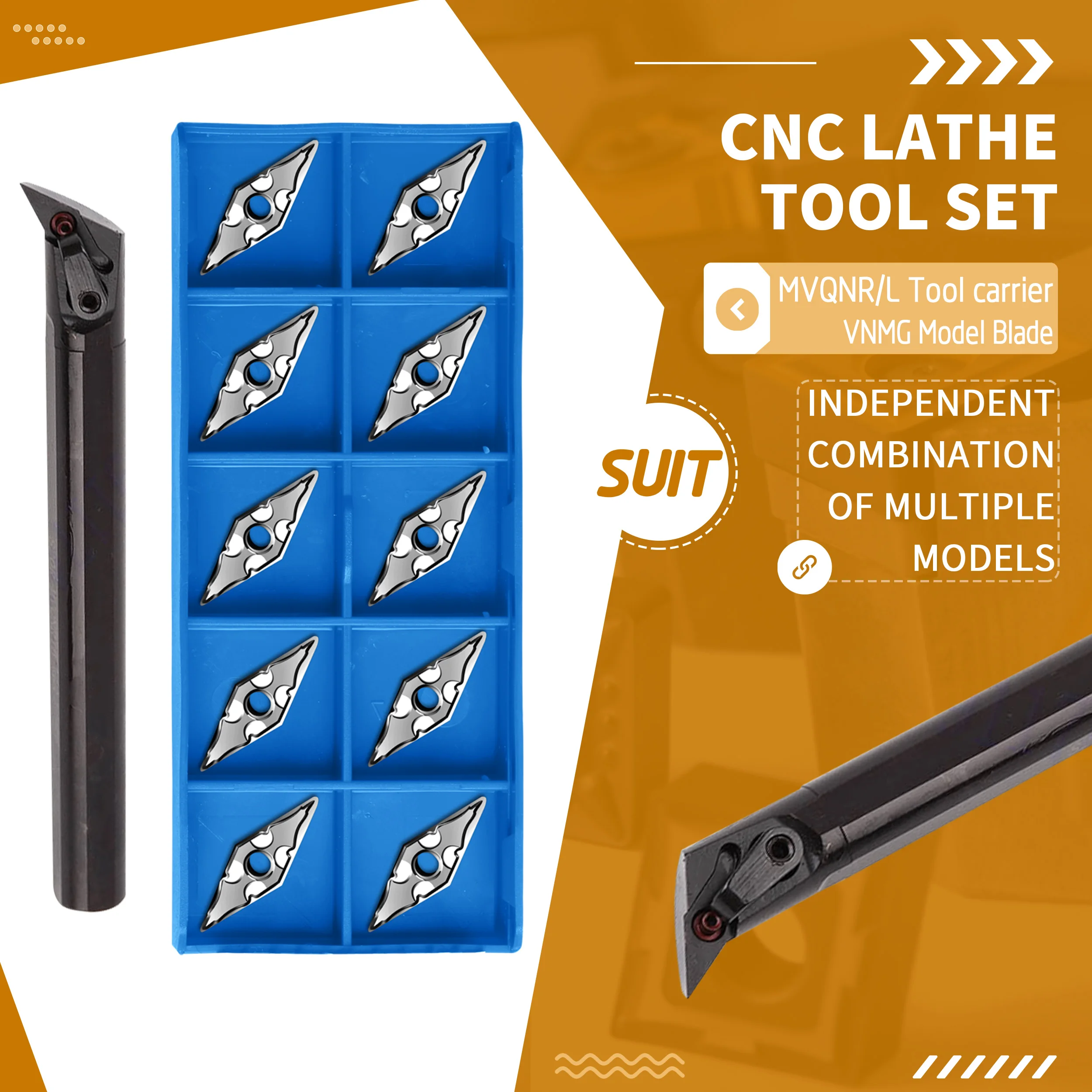

1 шт. S20R-MVQNR16 S25S внутренные поворачивые держатель инструментов Токарный станок с ЧПУ + 10 шт. VNMG1604 высокая производительность карбид лезвия инструмента костюм сейсмические