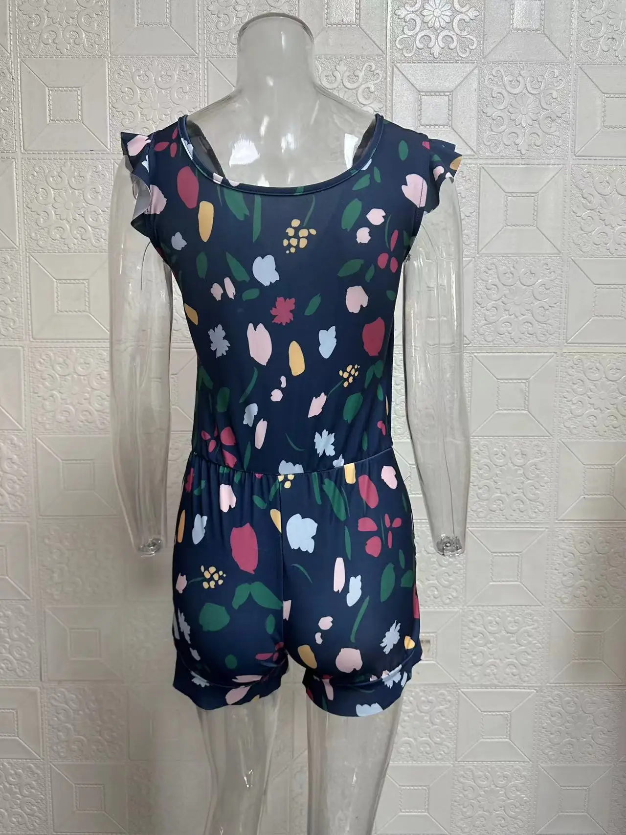 Women Summer Floral One Piece Swimsuit