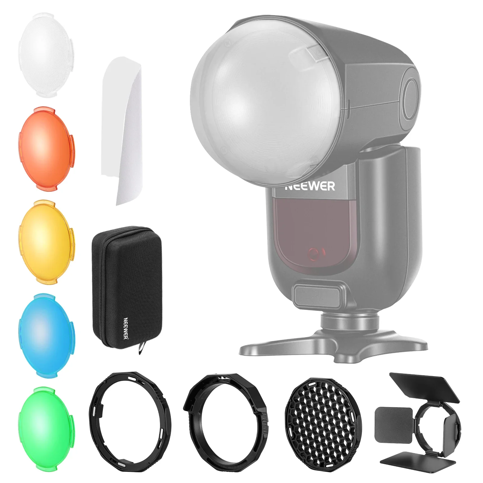 Round Head Flash Accessories Kit for Z2 Z1 Speedlite Includes Dome Diffuser,Diff
