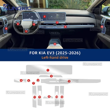 Pellicola Protettiva per Kia EV3 2025 2026, Adesivo Anti-graffio per Schermo GPS, Cruscotto e Strumentazione Interna Auto