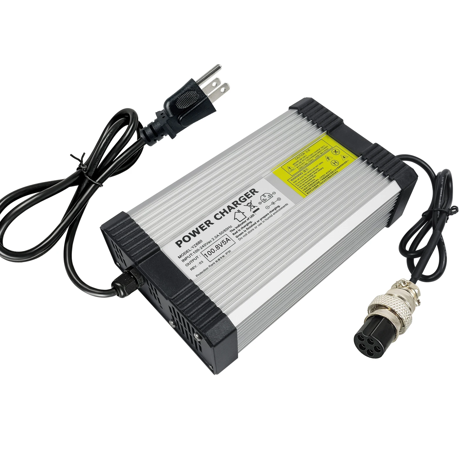 YZPOWER 100,8 V 5 A Lithium-Batterie-Schnellladegerät 24 S 88,8 V Li-Ionen-Energiespeicherbatterie Eingang 110 V/220 V AC mit Lüfter – Detail 4