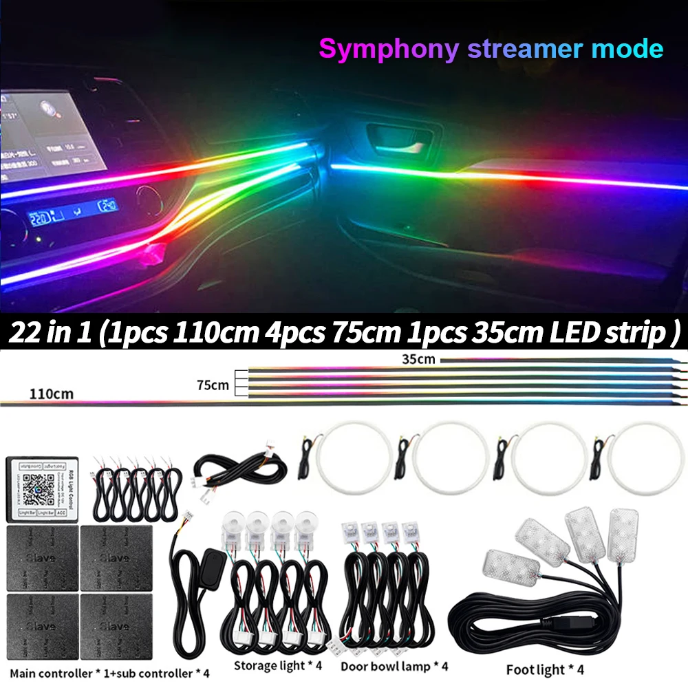 ตัวเลือกสินค้า แถบแสง LED สีสันสดใส ตกแต่งรถยนต์